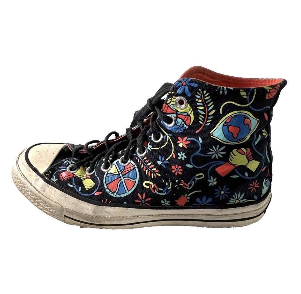 Converse All Stars Chuck Taylor 70 Peace & Unity Black Unisex Men 7.5 Women 9.5